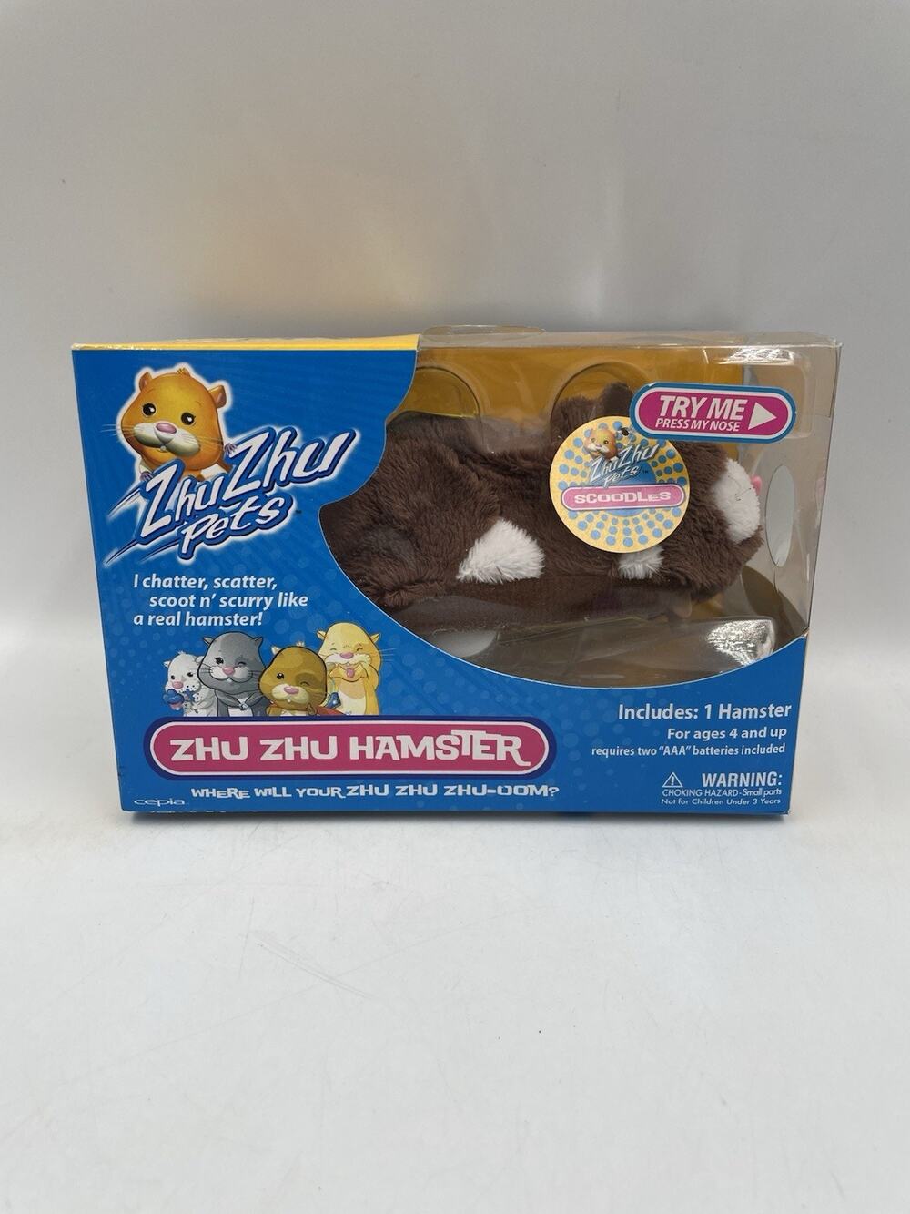 Zhu Zhu Pets Scoodles Hamster 2008 Launch Series New Brown White Cepia